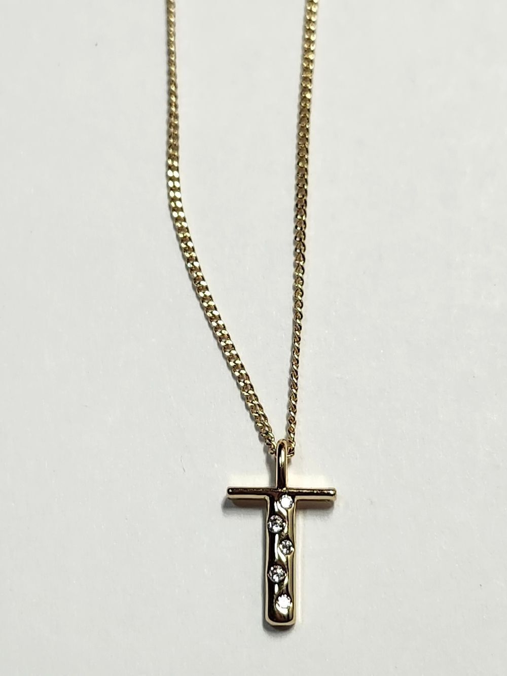 Gold Cross Pendant Necklace with CZ Accents - Women Jewelry